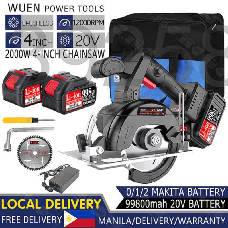 S895 【2 Battery】998VF 4 Inch 20V Cordless Circular Saw Electric
