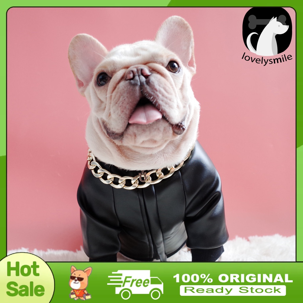 L Coat Zipper Windproof Fashion Dog Faux Leather Jacket for French Bulldog Shopee Philippines