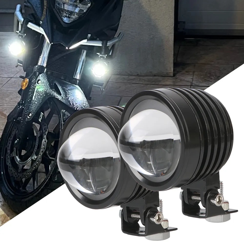 6000K 24V 12V Motorcycle Spotlight Electric Bike Headlight Projector