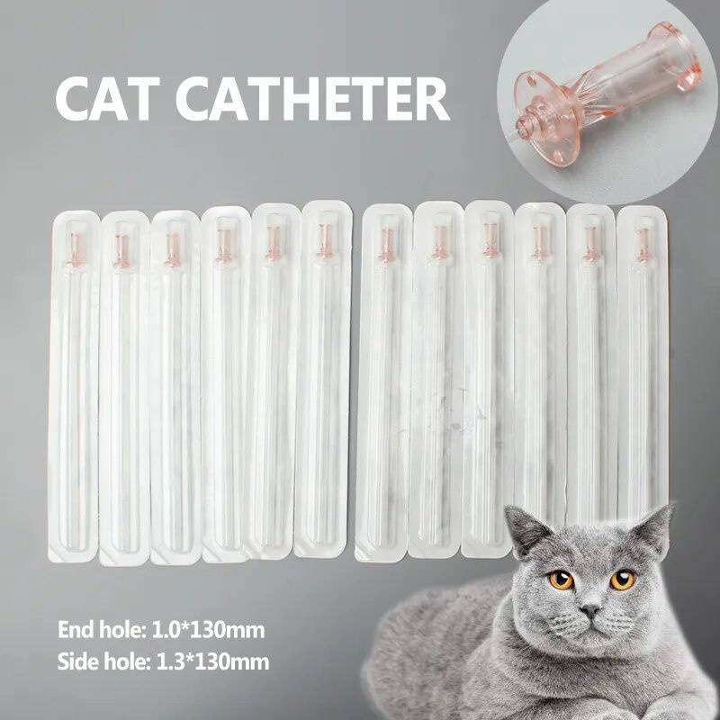 12PCS Cat Urinary Catheter Sterile Feline Specific Bladder Stone ...