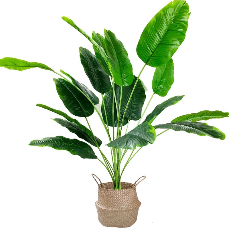 664 80cm 18 Fork Fake Banana Leaves Artificial Plants Tropical Palm
