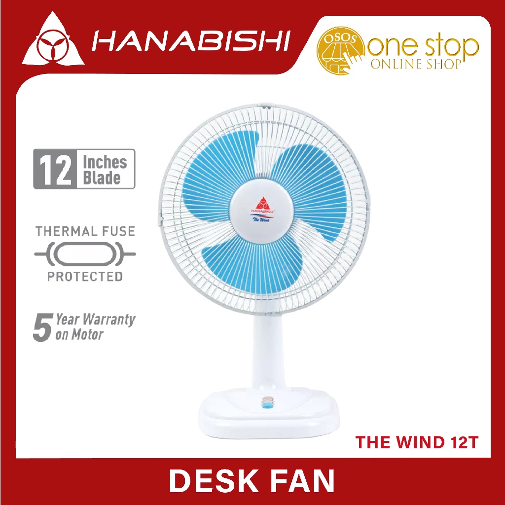 Hanabishi Original 12inches Desk Fan Electric Fan THE WIND 12T •OSOS