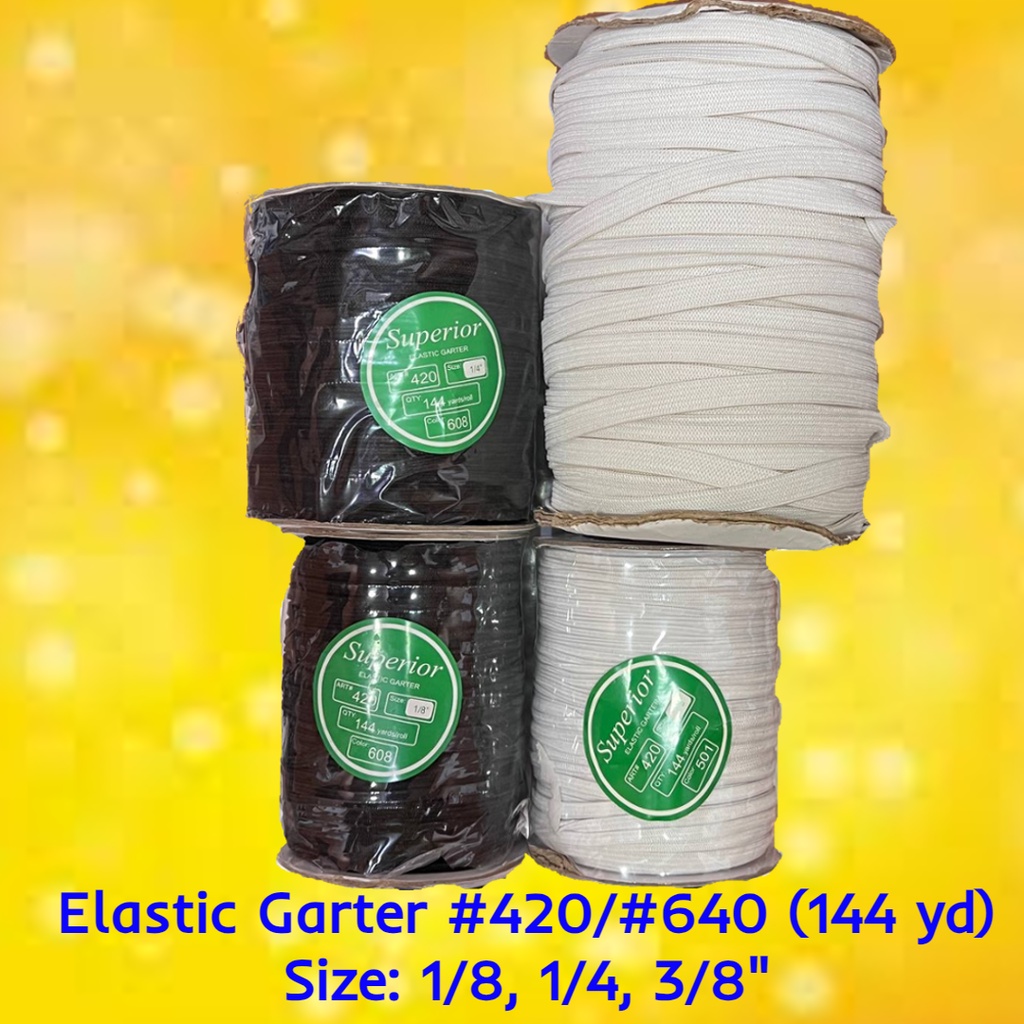 Elastic Garter Superior 144 yards per roll (choice of 1/8 1/4 3/8