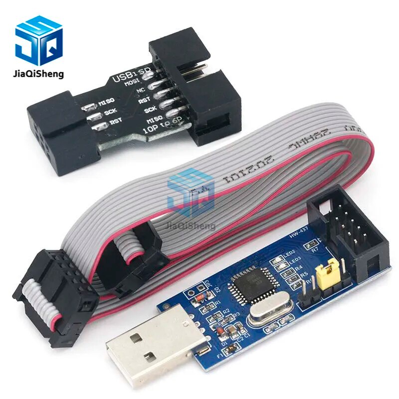 1Set USBASP USBISP AVR Programmer USB ATMEGA8 ATMEGA128 ATtiny/CAN/PWM ...