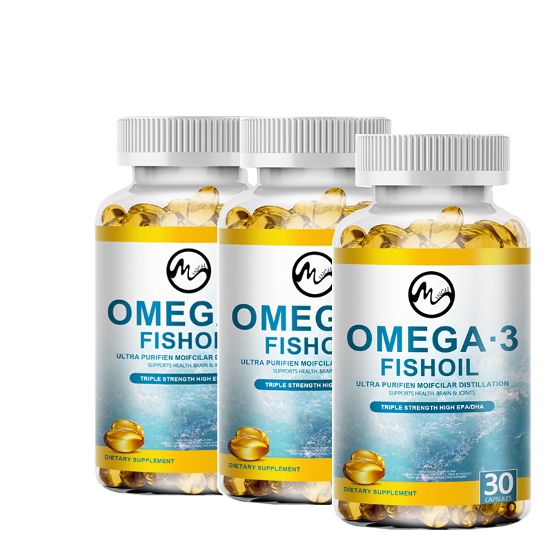 Stomach medicine๑☬ Minch Omega 3 Fish Oil Capsules Support Brain Nervous System Good