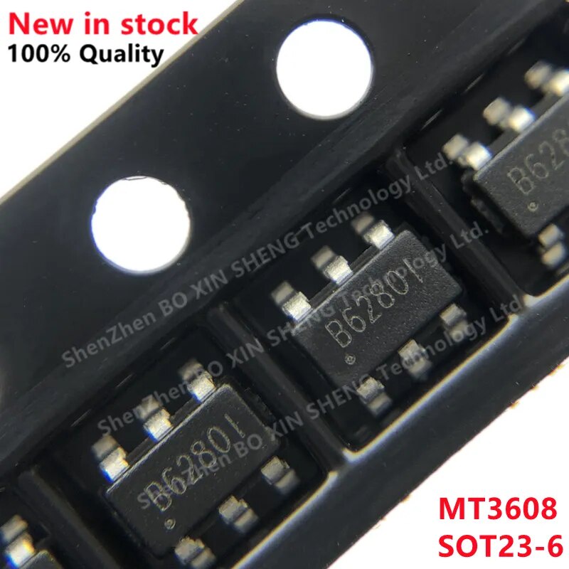 Chip de potencia de SOT23-6 SMD, modelo MT3608, B628, DC-DC, 10 ...
