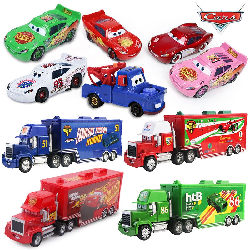 Mga laruan sa kotse℗ Disney Pixar Cars 2 3 Toys Lightning McQueen Mack ...