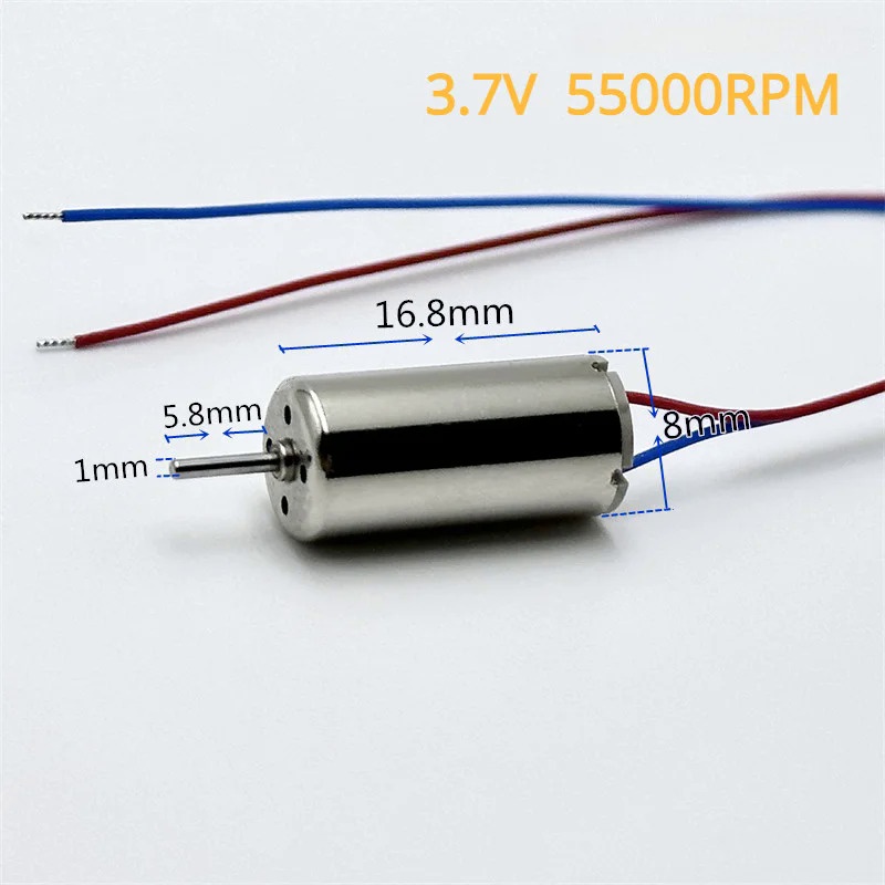 thumbnail image 2 of 6x10mm Coreless Micro DC Motor DC 1.5-3.7V 35000RPM Micro Motor For Airplane Model RC Toys - (10 Pcs 2 of 13