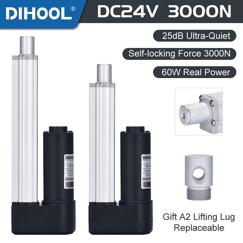 DC 24V 60W 3000N 2500N Motor Electric Linear Actuator 50mm 150mm 250mm 350mm 550mm Stroke 300KG