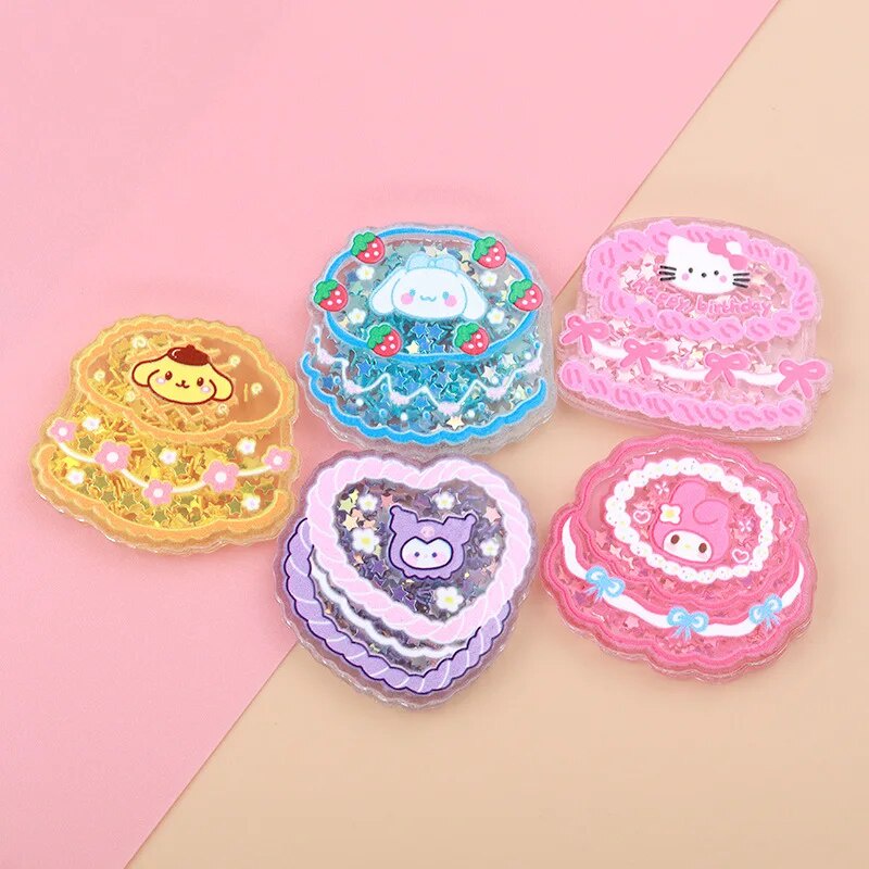 Sanrio My Melody Kuromi Kawaii Anime Luminous Quicksand Acrylic Patch ...