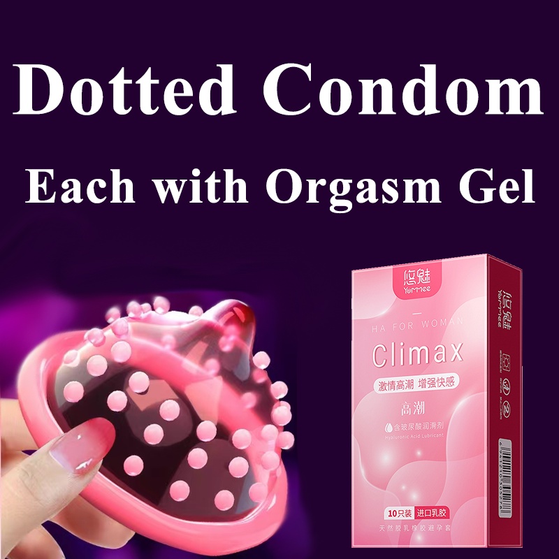 10pcs 1box Soft Dotted Condoms Best Sex With Spikes For Men Women Natural Latex Is Safe And