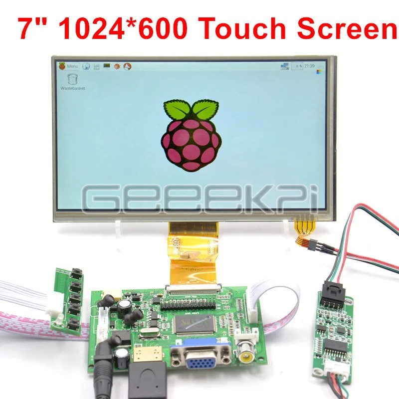 GeeekPi 7 Inch 1024*600 TFT LCD Module Monitor Resistive Touch Screen ...