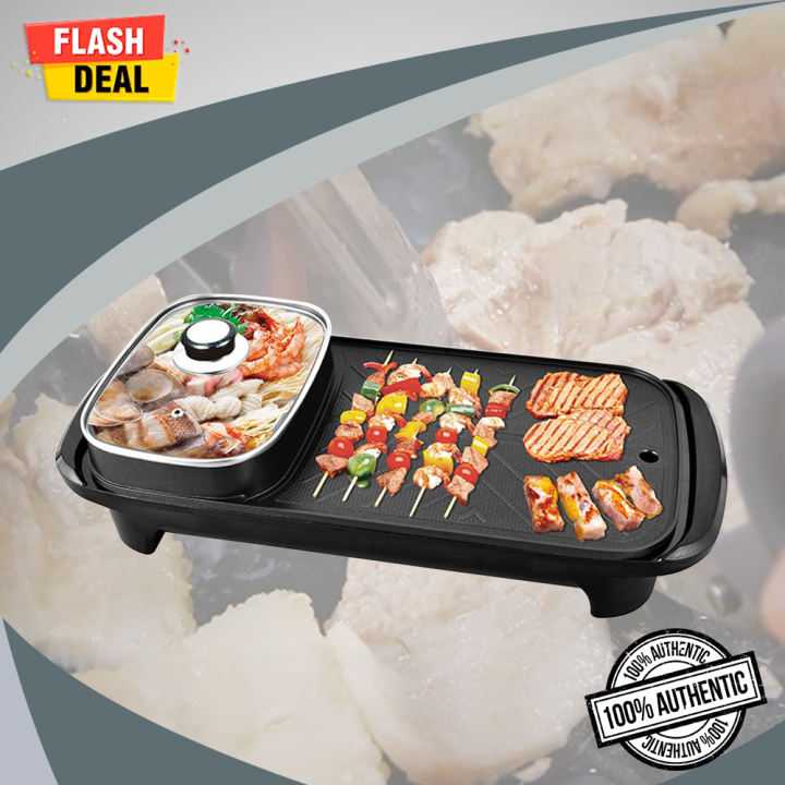 ORIGINAL. Korean Samgyupsal Grill Pan Electric, 2 in 1 Korean Style