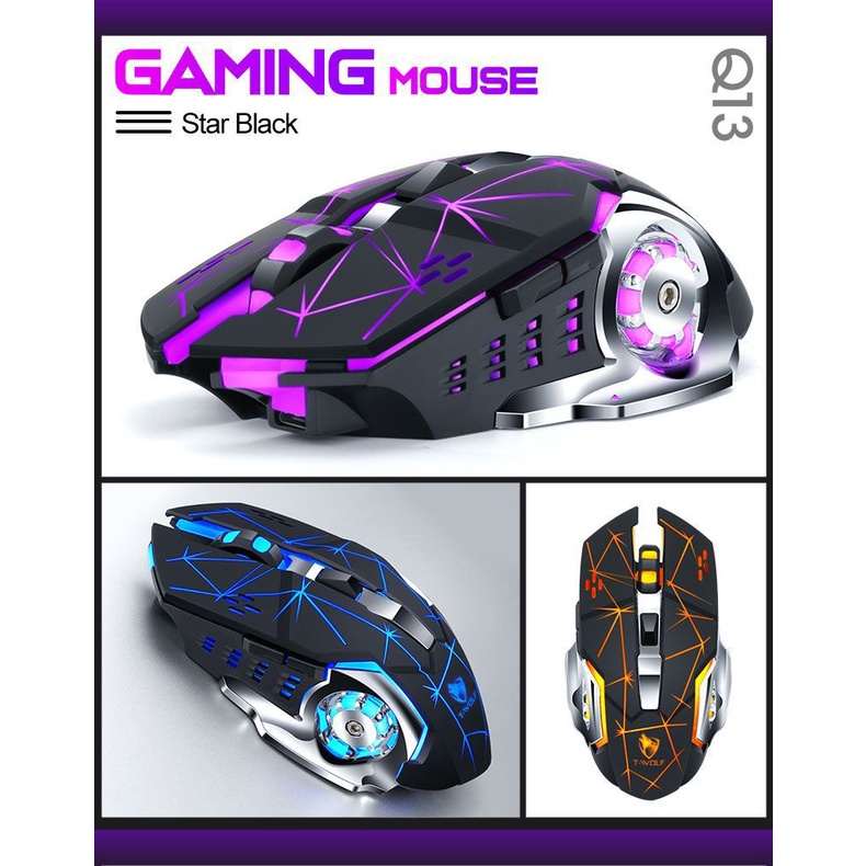 dagaMouseTWOLF Gaming Mouse Q13 Rechargeable Wireless Mouse Bluetooth