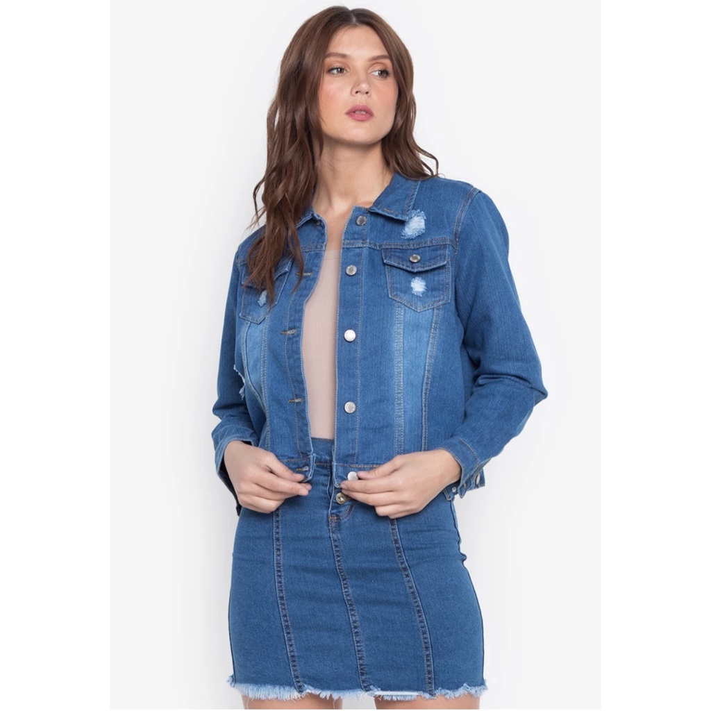 Washed Denim Jacket for Women