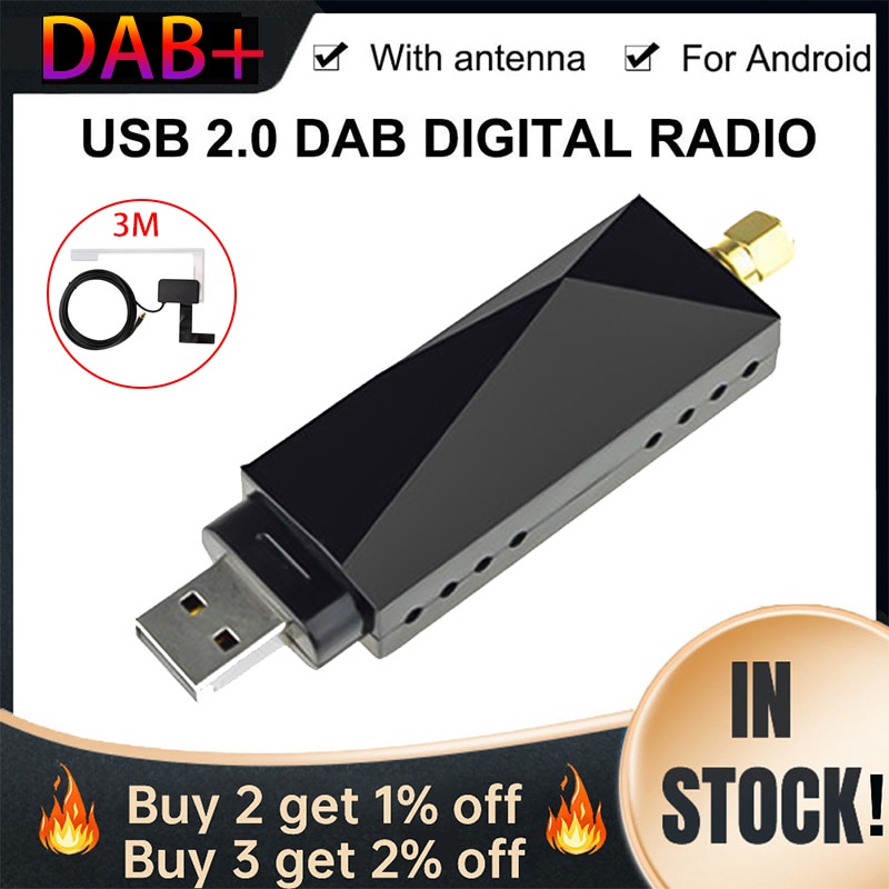 DAB+ Digital Radio Tuner 170240MHz USB Dongle Receiver DAB Radio
