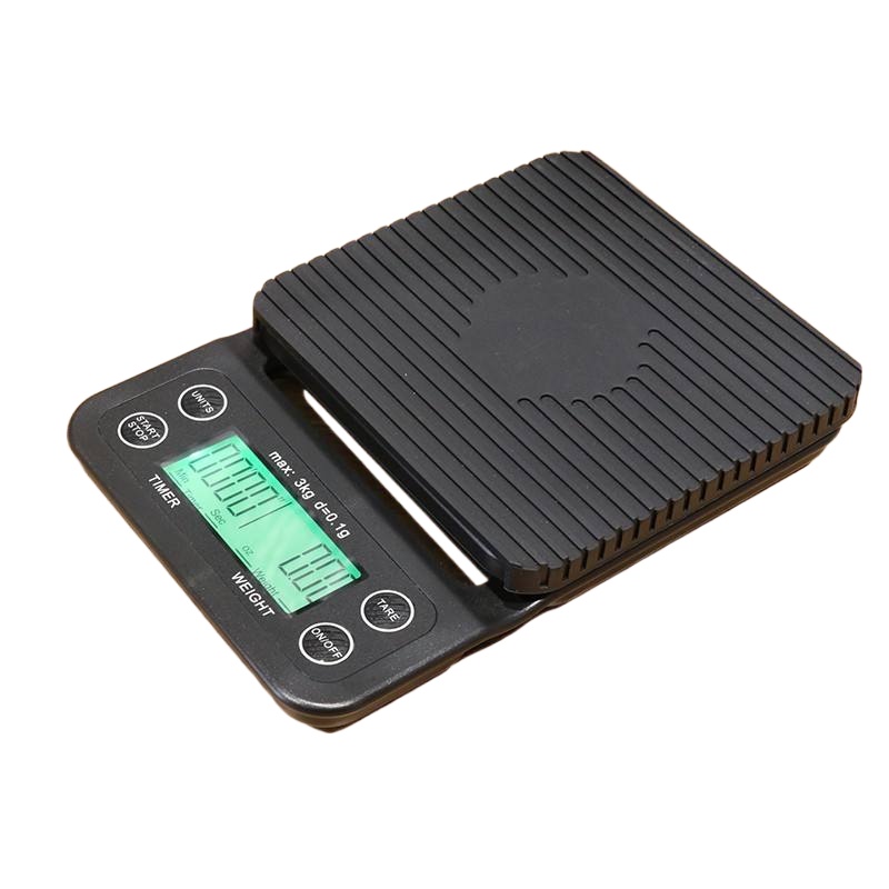 V60 handbrewed singleorigin coffee electronic bar counter scale with timing, multifunction