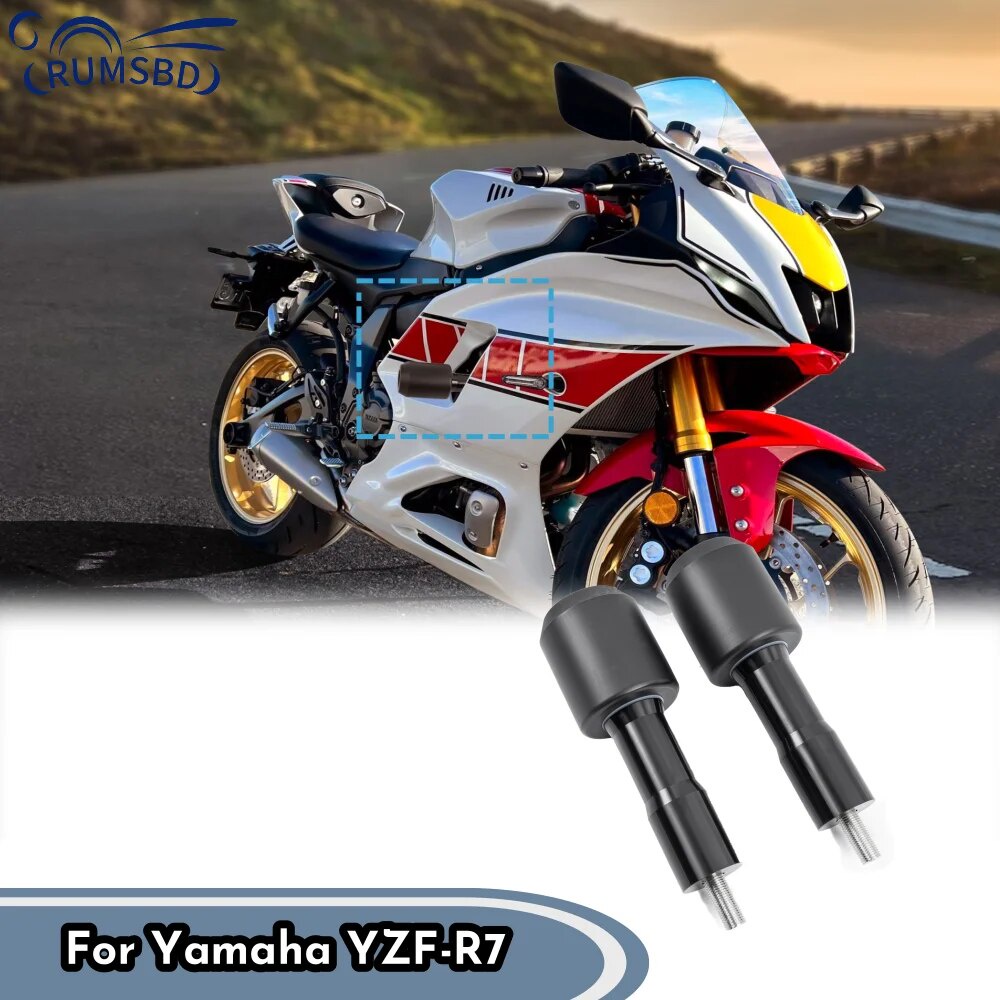 Modeer For Yamaha YZF R7 2021-2024 Motorcycle Frame Anti-collision Falling Protection Slider Crash Yzf R7 Yzfr7 R 7 Accessories Color Blue