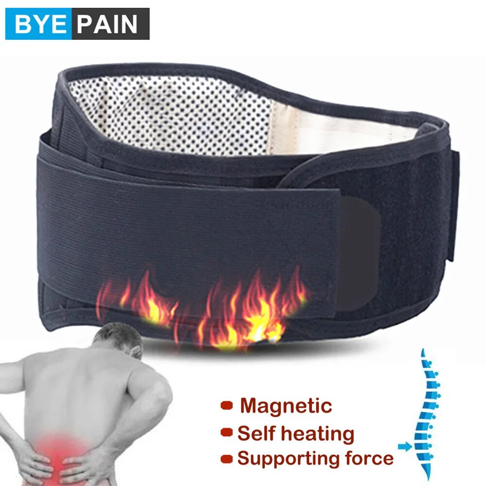 BYEPAIN Adjustable Tourmaline Waist Belt Self Heating Magnetic Therapy ...