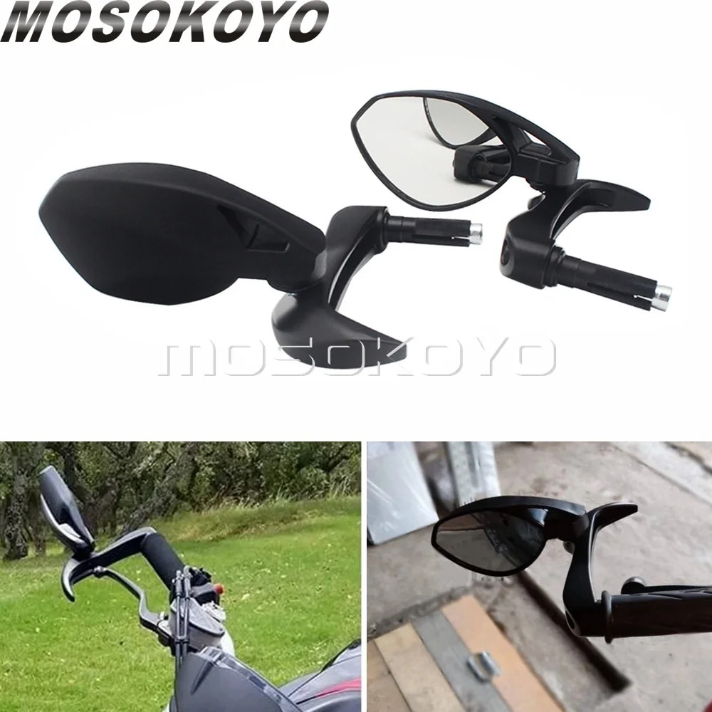 ⋌Universal Folding Bar End Mirrors with Lever Guard Fit 7/8\" 22mm
