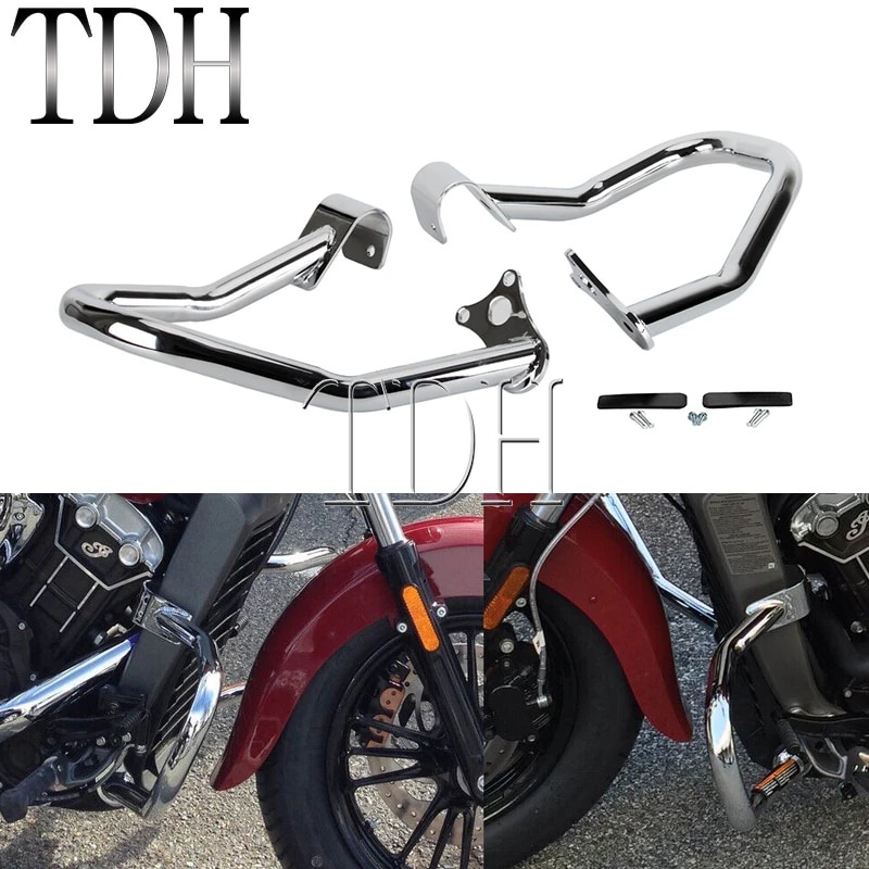 Heavy Duty Engine Crash Bar For Indian Scout / Scout Sixty / Bobber (2015+), Black Powder-Coated Steel