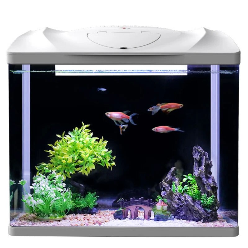 Fish Tank Aquarium Ecological Desktop Creative Goldfish Tank Glass Mini ...
