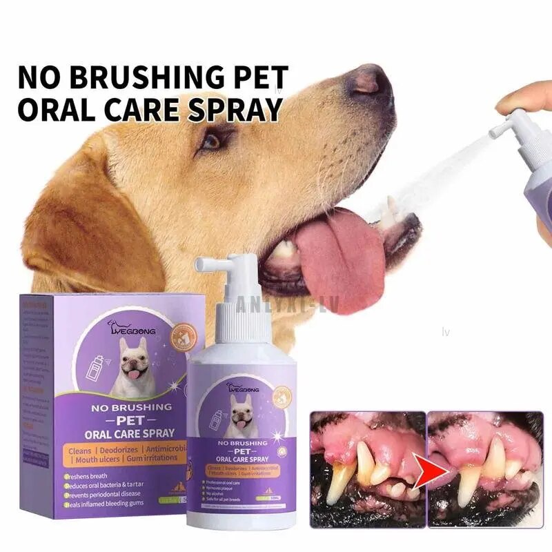 ☮50ml Dog Mouth Fresh Spray Odor Eliminating Natural Ingredients ...