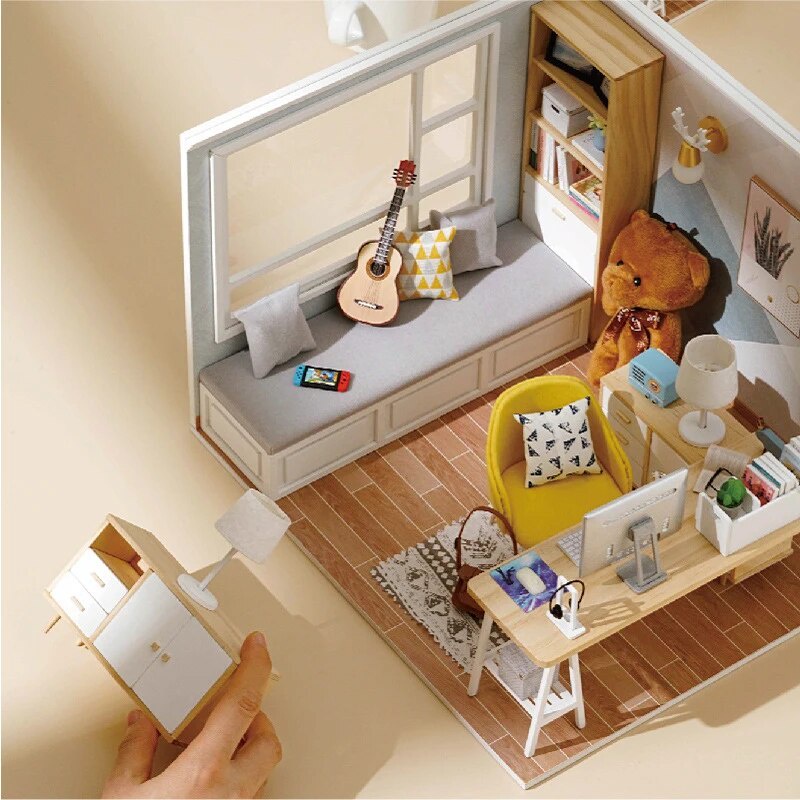 웃Diy Miniature Dollhouses Kit Roombox Little Houses Model Wooden Toys ...