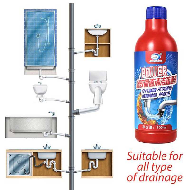 Sink and Drain Cleaner Clog Remover for Drain Pipe Quick Dredge Liquid