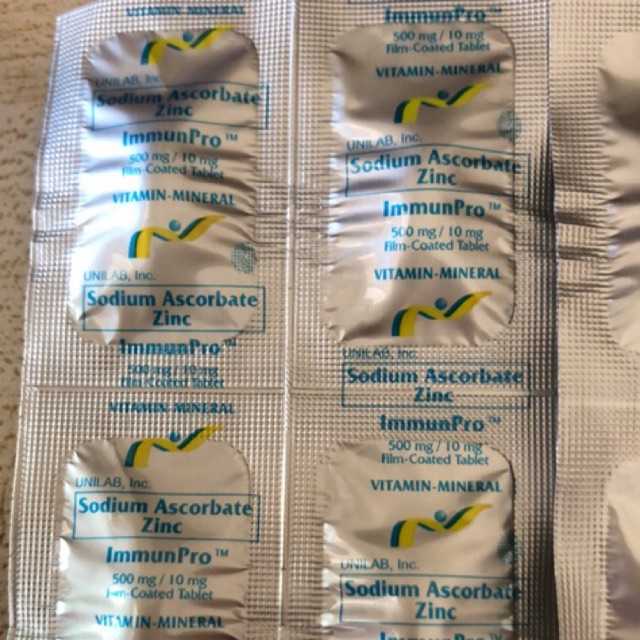 100 pcs (1 Box) ImmunPro Sodium Ascorbate + Zinc 500mg NonAcidic