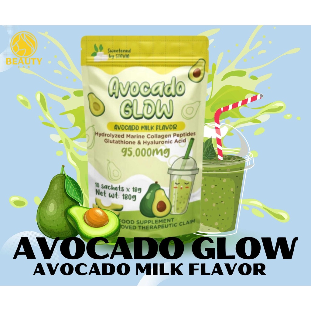 AVOCADO GLOW Avocado Milk Flavor 98,000mg Collagen Drink hydrolyzed
