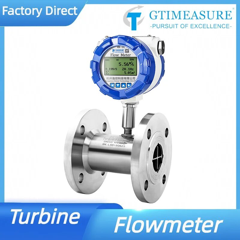 【Turbine Flow Meter Digital Instrument Flange Connection SS304 4-20mA ...