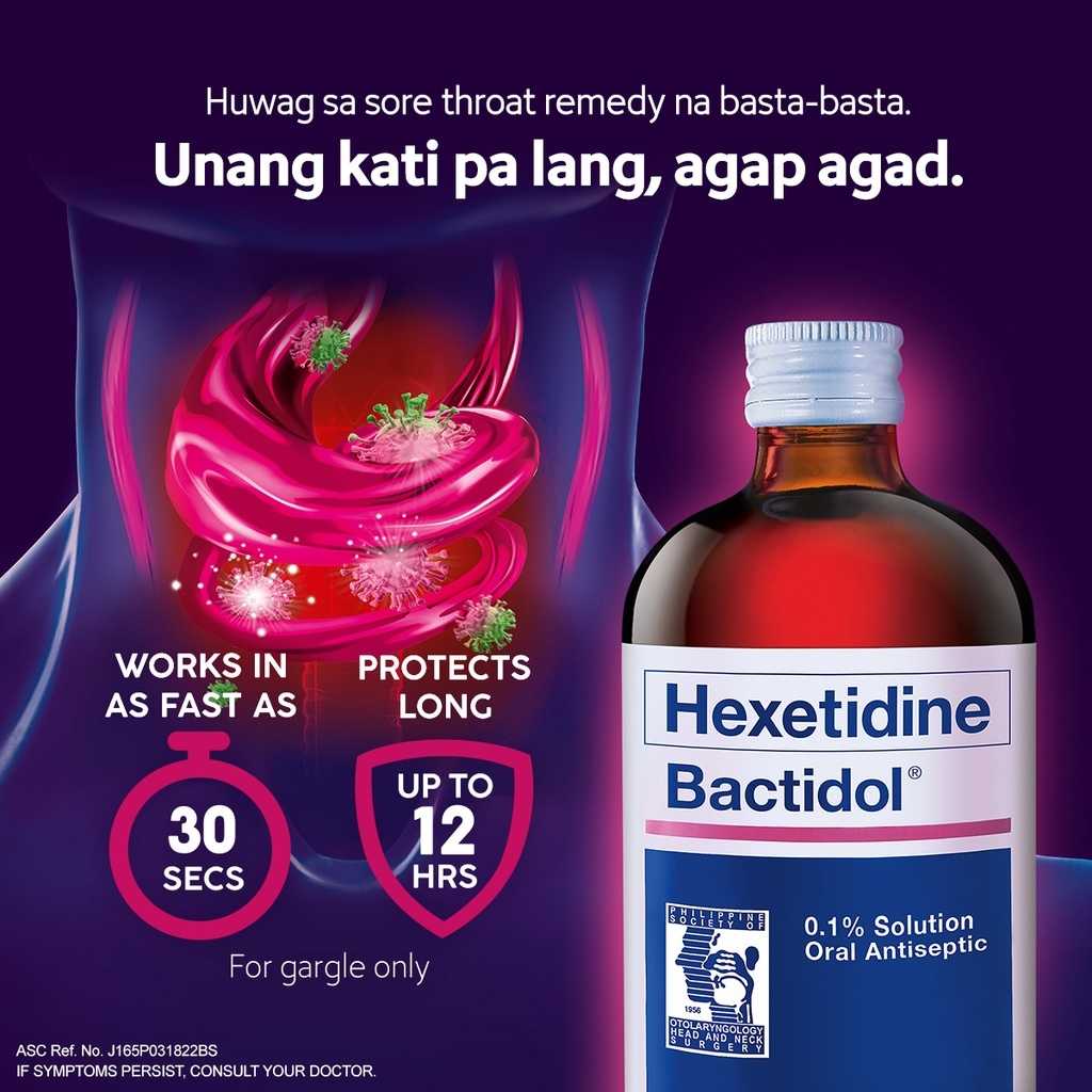 Bactidol Oral Antiseptic Gargle Mouthwash 60ml for Sore Throat Itchy