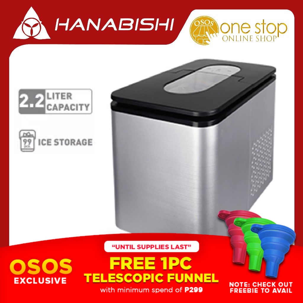 Hanabishi Original Ice Maker 12kg HICEMAKER240 •OSOS• FREE FUNNEL