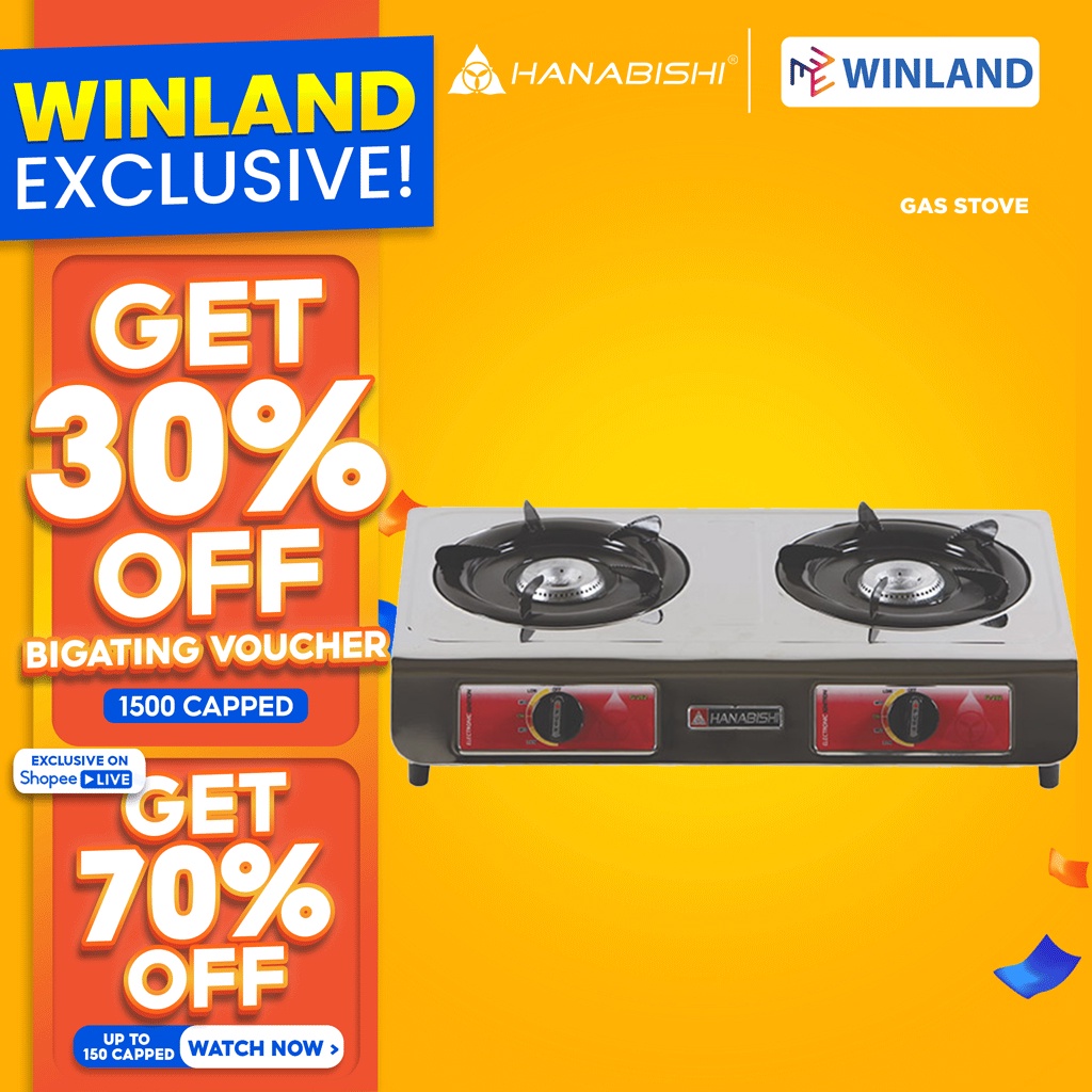 HANABISHI by Winland Stainless Steel Body Double Burner Single Jet