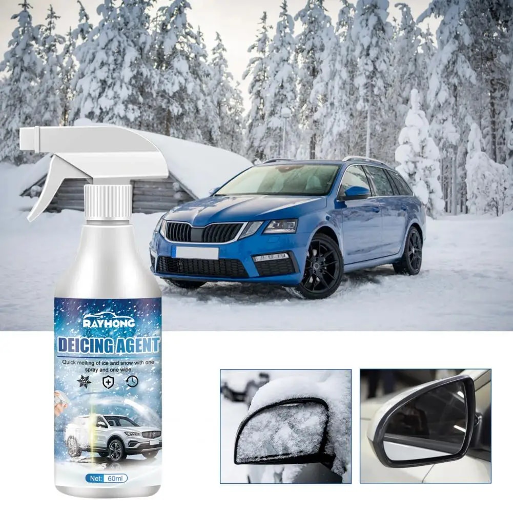 ☭60ML Car Snow Melting Spray Ice Melting Auto Deicing Agent Windshields