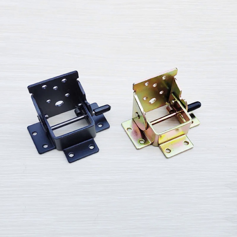LJM2 Black Iron Lock Folding Table and Chair Leg Brackets for Home Furniture Hinge Leg Folding