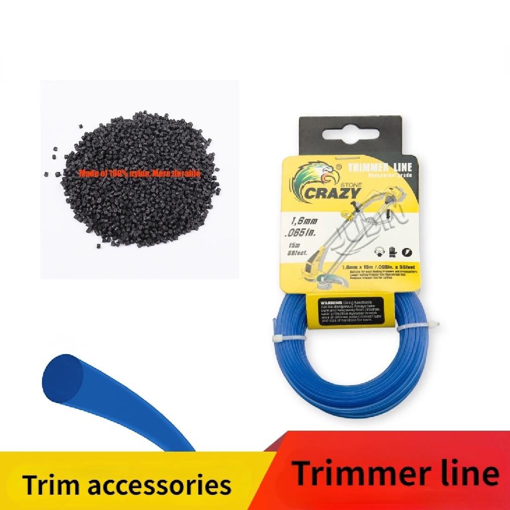 15m Round String Trimmer line of 1.3mm/1.6mm/2.0mm Diameter Nylon Grass