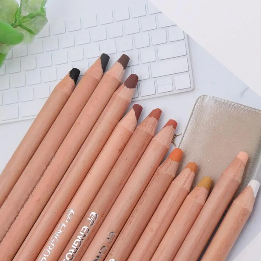 12 Colors Skin Tone Pastel Pencils, 4B 5mm Core, Colored Pencils for ...