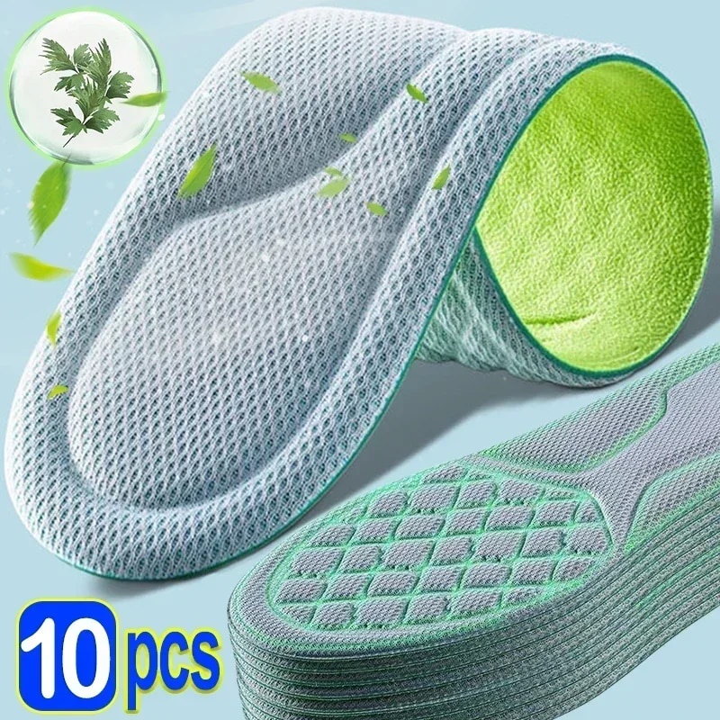 ⓥ10pcs Memory Foam Insoles for Shoes Men Women Soft Deodorant AbsorbSweat Massage Sport Insole