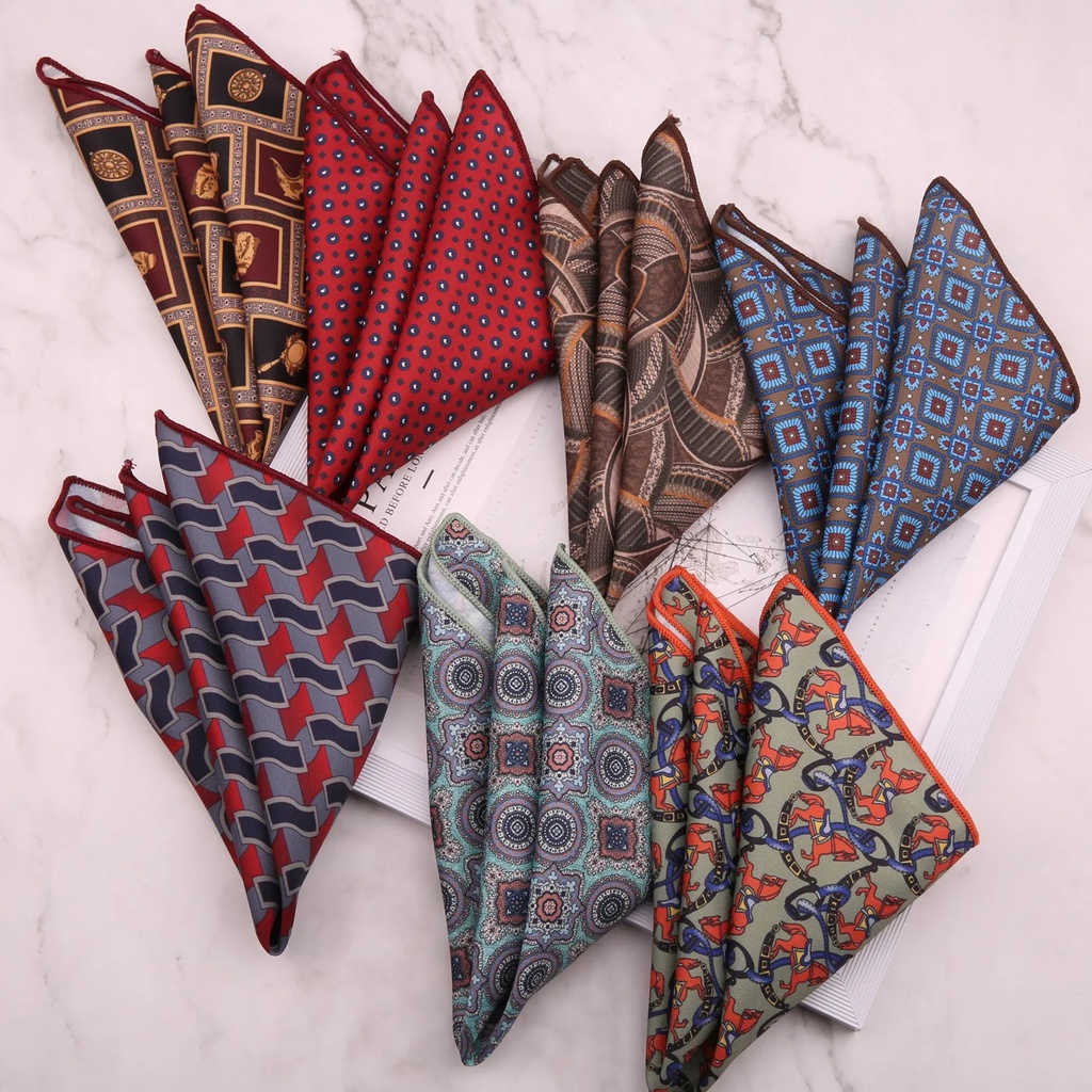 ☏Linbaiway Vintage Floral Printed Handkerchief for Mens Suit Small ...