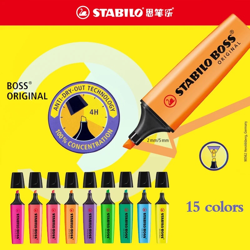 ☀Germany Stabilo Color Highlighter Children Students Thick Highlighter