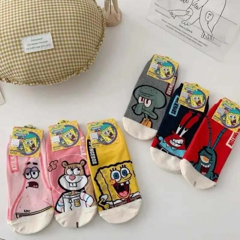 Kawaii Socks SpongeBob Patrick Star Squidward Tentacles Plankton Sandy ...