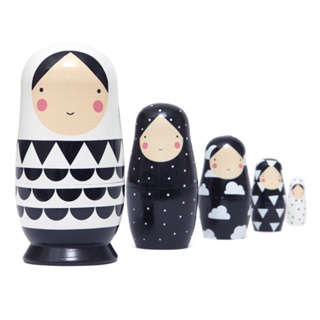 ♛5-10pcs/Set Matryoshka Dolls Nesting Dolls Wooden Russian Babushka ...