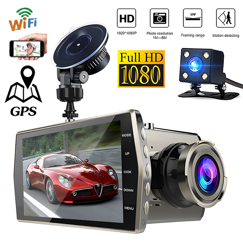 Car DVR WiFi GPS HD 1080P Dash Cam Rear View Camera Drive Video ...