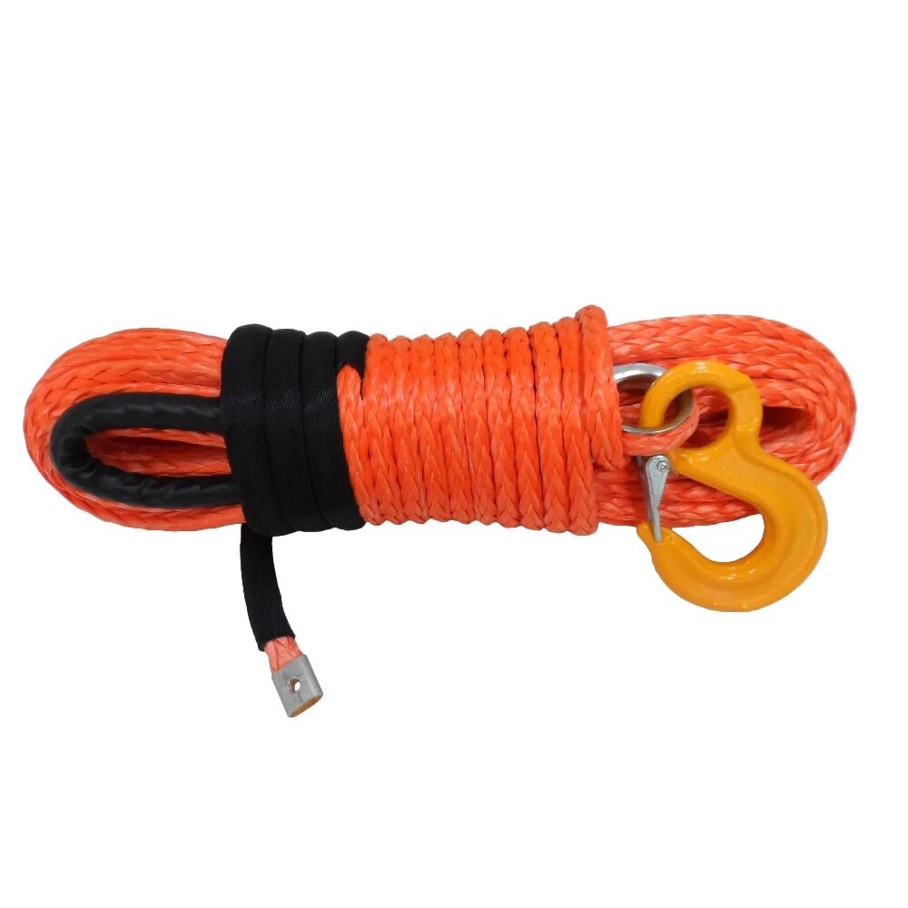 Free Shipping 12mm*30m Orange Synthetic Winch Rope,Boat Winch Cable for ...