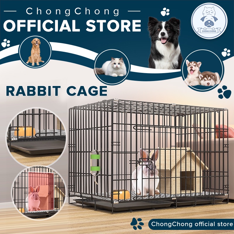 【Ready Stock Rabbit Cage】Foldable Rabbit Cage Cat Cage Stainless Pet ...