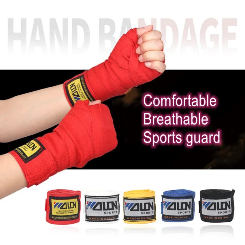 -1 roll 3m Cotton Boxing Bandage Sports Strap Sanda Gauntlets For MMA ...