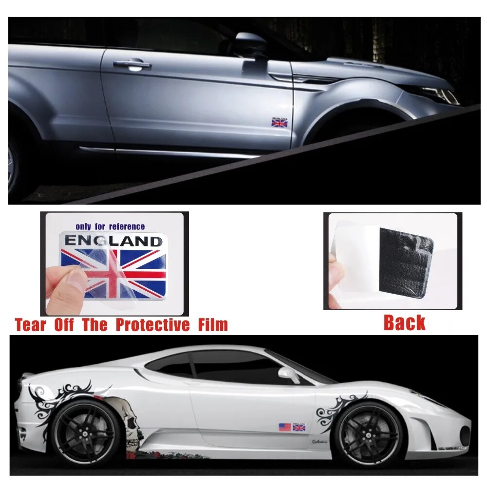 England Car Flag Sticker Rectangle Cool Car Body Tuning Metal Sticker ...
