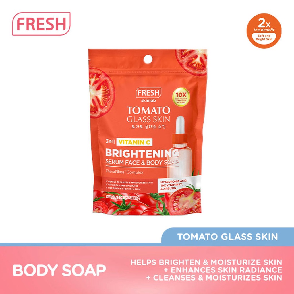 FRESH SKINLAB TOMATO GLASS SKIN 3IN1 VITAMIN C BRIGHTENING SERUM FACE